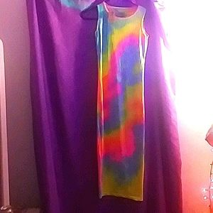 Florescent tie dye long dress